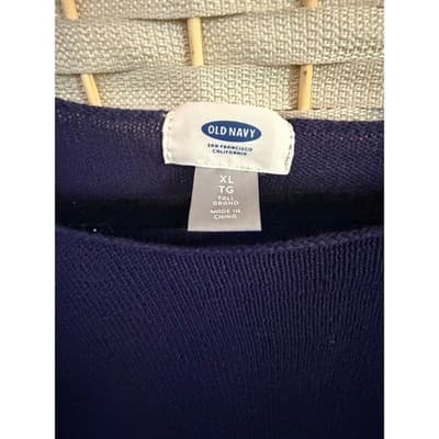 Old Navy Sweater Mini Dress Women's Blue XL Wide Crew Neckline Long Sleeve - Thumbnail 5