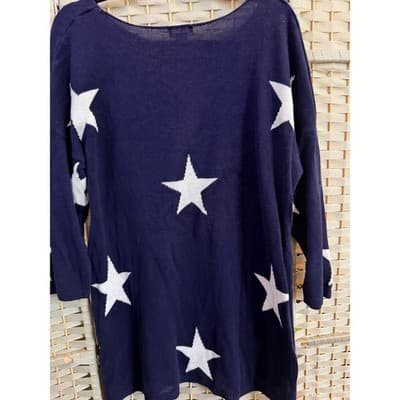 Old Navy Sweater Mini Dress Women's Blue XL Wide Crew Neckline Long Sleeve - Thumbnail 8