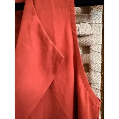 Forever 21 Sleeveless Flowy Dressy Tank Top M Terracotta Dust Draped Cowl Neck - Thumbnail 6