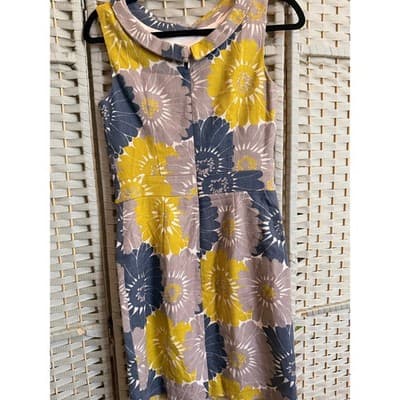 Boden Retro Inspired Shift Dress Multicolor Small Fully Lined Boat Neck Collar - Thumbnail 8
