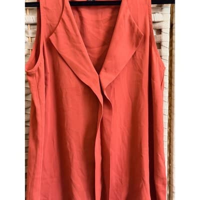 Forever 21 Sleeveless Flowy Dressy Tank Top M Terracotta Dust Draped Cowl Neck - Thumbnail 3