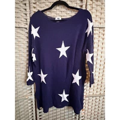 Old Navy Sweater Mini Dress Women's Blue XL Wide Crew Neckline Long Sleeve - Thumbnail 3