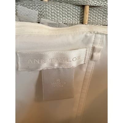 Ann Taylor Ivory Tiered Ruffle Dress Women Small Sleeveless Party - Thumbnail 7
