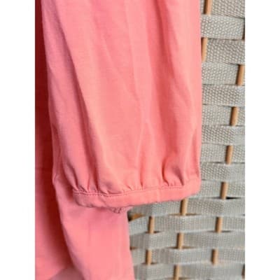 Lands End Lightweight Jersey Pintuck Pleach Blouse Large Peach V Neckline - Thumbnail 4