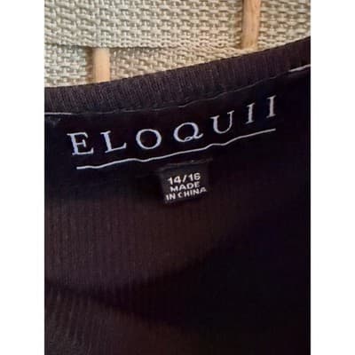 Eloquii Square Neckline Blouse Large Black NWOT Puff Sheer Polka Dot Sleeve - Thumbnail 6