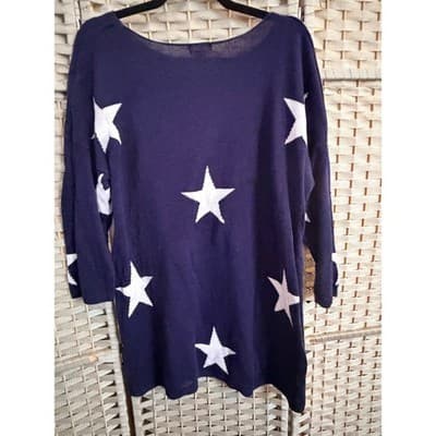Old Navy Sweater Mini Dress Women's Blue XL Wide Crew Neckline Long Sleeve - Thumbnail 7