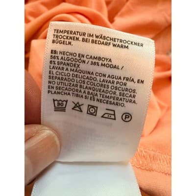 Lands End Lightweight Jersey Pintuck Pleach Blouse Large Peach V Neckline - Thumbnail 10