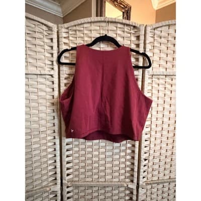 Old Navy Activewear Powerchill Tank Top XXL Deep Wine Built In Shelf Bra - Thumbnail 4