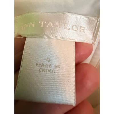 Ann Taylor Ivory Tiered Ruffle Dress Women Small Sleeveless Party - Thumbnail 8