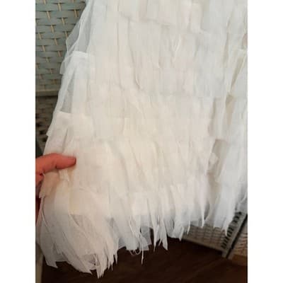 Ann Taylor Ivory Tiered Ruffle Dress Women Small Sleeveless Party - Thumbnail 15