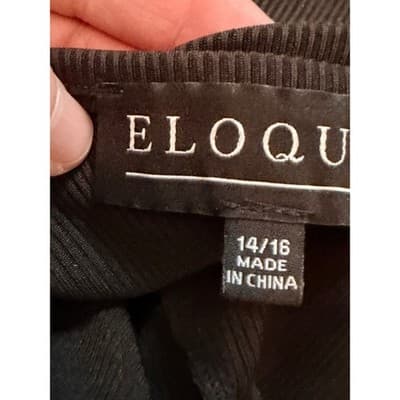 Eloquii Square Neckline Blouse Large Black NWOT Puff Sheer Polka Dot Sleeve - Thumbnail 16
