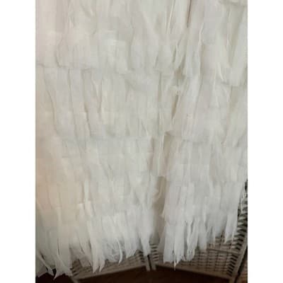 Ann Taylor Ivory Tiered Ruffle Dress Women Small Sleeveless Party - Thumbnail 14