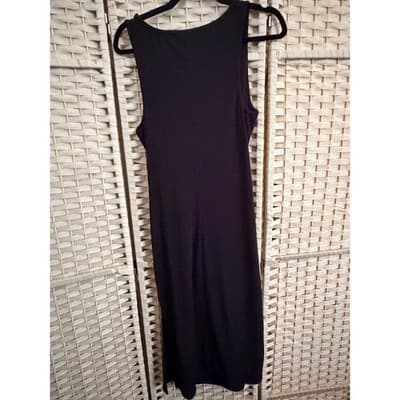 Women’s Black Cutout Bodycon Midi Dress Large Sleeveless Sexy Clubwear - Thumbnail 6