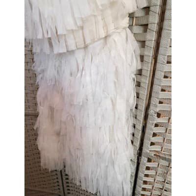 Ann Taylor Ivory Tiered Ruffle Dress Women Small Sleeveless Party - Thumbnail 6