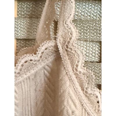 SHEIN MOD Lace Trim Knit Camisole Tank Top Beige XS Bow Detail Scoop Neckline - Thumbnail 4
