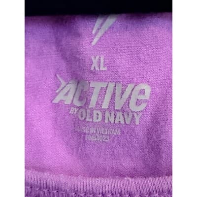 Old Navy Activewear Short Sleeve Top Purple XL Ruched Details Scoop Neckline - Thumbnail 5