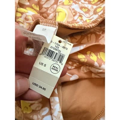 Aerie Real Good Cheekiest Bikini Bottom Small Brown NWT Floral Print High Waist - Thumbnail 12
