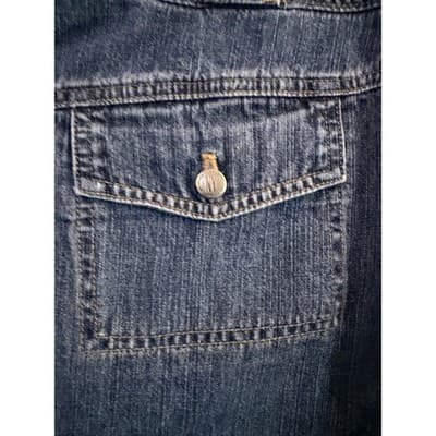 New York and Company Denim Mini Skorts Blue 8 Hidden Built-In Short - Thumbnail 11