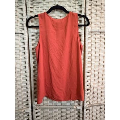 Forever 21 Sleeveless Flowy Dressy Tank Top M Terracotta Dust Draped Cowl Neck - Thumbnail 8