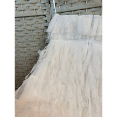 Ann Taylor Ivory Tiered Ruffle Dress Women Small Sleeveless Party - Thumbnail 16