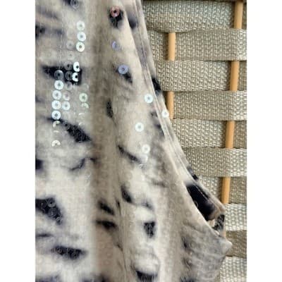 Parker Beautiful Sequin Mini Dress Small Black NWOT Leopard Print Halter Neck - Thumbnail 10