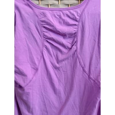 Old Navy Activewear Short Sleeve Top Purple XL Ruched Details Scoop Neckline - Thumbnail 8