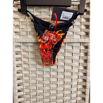 Jaded London Flaming Dragon Bikini Bottom Fire Print Rhinestone NWT XS - Thumbnail 14