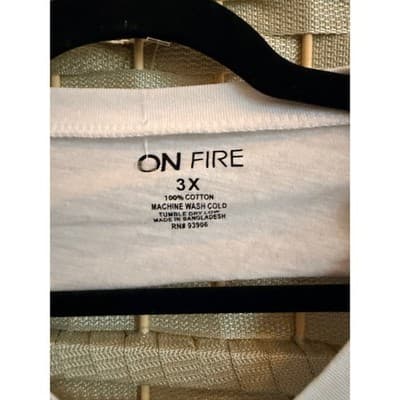 On Fire Open Back Distressed Style Top 3XL White NWT Ladder Cut Out Crew Neck - Thumbnail 3