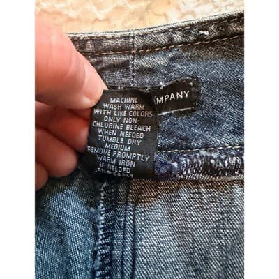 New York and Company Denim Mini Skorts Blue 8 Hidden Built-In Short - Thumbnail 16