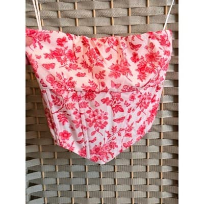 PRINCESS POLLY Juliet Bustier Top XS Pink NWOT Corset Style Halter Summer - Thumbnail 2