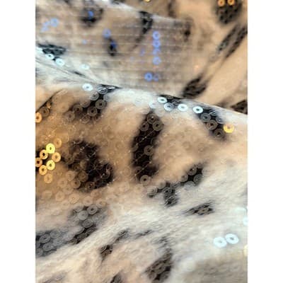Parker Beautiful Sequin Mini Dress Small Black NWOT Leopard Print Halter Neck - Thumbnail 21