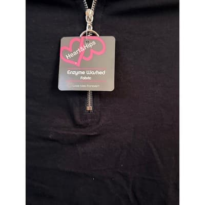 Heart & Hips Active Long Sleeve Top Small Black NWT Crop Quarter Zip Mock Neck - Thumbnail 5