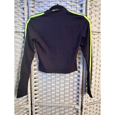 Heart & Hips Active Long Sleeve Top Small Black NWT Crop Quarter Zip Mock Neck - Thumbnail 9