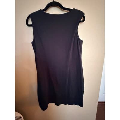 New York and Company Summer Shift Dress L Black NWOT Cap Sleeve Crew Neck - Thumbnail 7