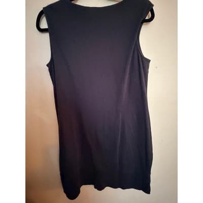 New York and Company Summer Shift Dress L Black NWOT Cap Sleeve Crew Neck - Thumbnail 6