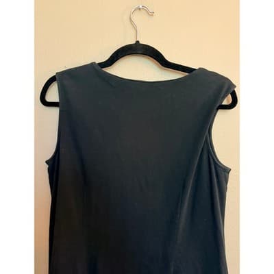 New York and Company Summer Shift Dress L Black NWOT Cap Sleeve Crew Neck - Thumbnail 8
