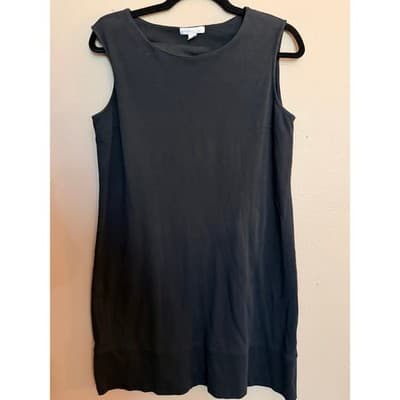 New York and Company Summer Shift Dress L Black NWOT Cap Sleeve Crew Neck - Thumbnail 2