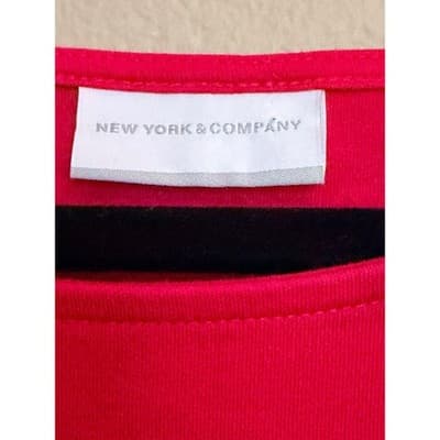 NEW YORK & COMPANY Mini Dress Large Magenta NWOT One Piece Cap Sleeve - Thumbnail 4