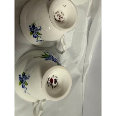 Set of 2 Forget Me Not by Rosina Hammersley Teacups Vintage Discontinued - Thumbnail 10