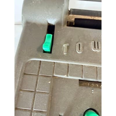 Vintage Tower Mechanical Adding Machine Bakelite Green Keys Crank Calculator - Thumbnail 7