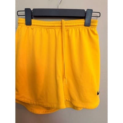 Nike Dri-Fit Athletic Shorts Women's Drawstring Elastic Waistband Yellow XS - Thumbnail 4