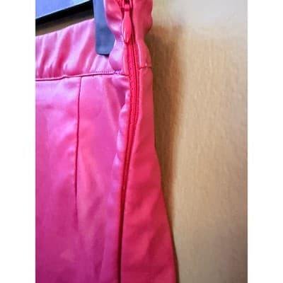 SHEIN Pleather Mini Skort Stylish 4 Small Pink Rose Front Side Slit High Waist - Thumbnail 13