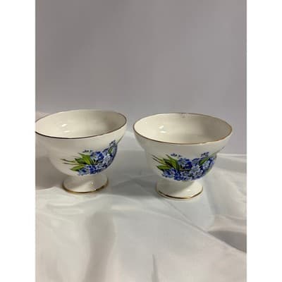 Set of 2 Forget Me Not by Rosina Hammersley Teacups Vintage Discontinued - Thumbnail 9