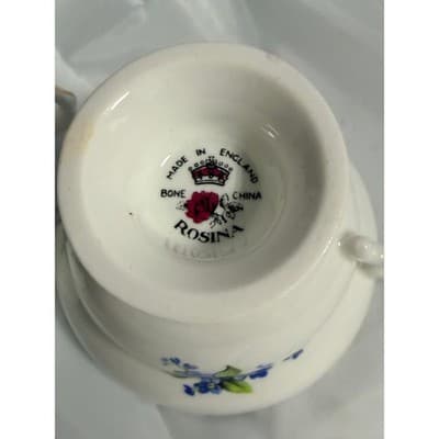 Set of 2 Forget Me Not by Rosina Hammersley Teacups Vintage Discontinued - Thumbnail 12
