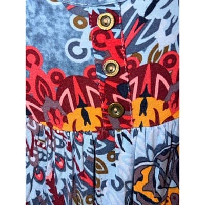 Popyoung Boho Print Short Sleeve Blouse Women’s 2XL Flowy Top EUC - Thumbnail 4