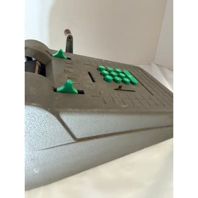Vintage Tower Mechanical Adding Machine Bakelite Green Keys Crank Calculator - Thumbnail 16