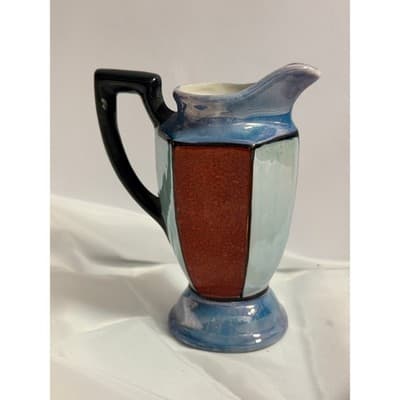Vintage Japanese Lusterware Creamer Pitcher Art Deco Multicolor Ceramic - Thumbnail 4