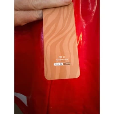 SHEIN Shiny Leather Shorts Large Red NWT High Rise Pull On Fitted - Thumbnail 9