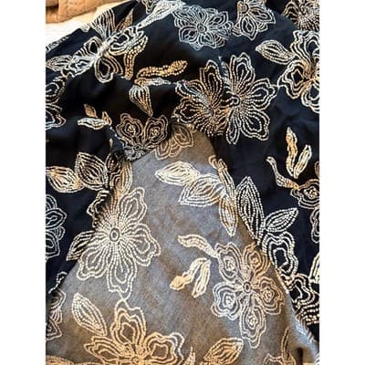 Rewind High Low Midi Dress XL Black White NWOT Cold Shoulder Floral Design - Thumbnail 18