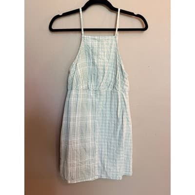 American Eagle Mini Skirt Sundress XS Plaid Green Adjustable Spaghetti Strap - Thumbnail 2